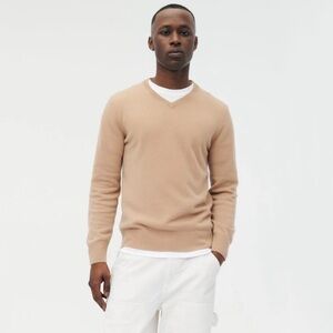 NEW Naadam The Essential Cashmere V-Neck Sweater Men XL Camel Old Money Luxury